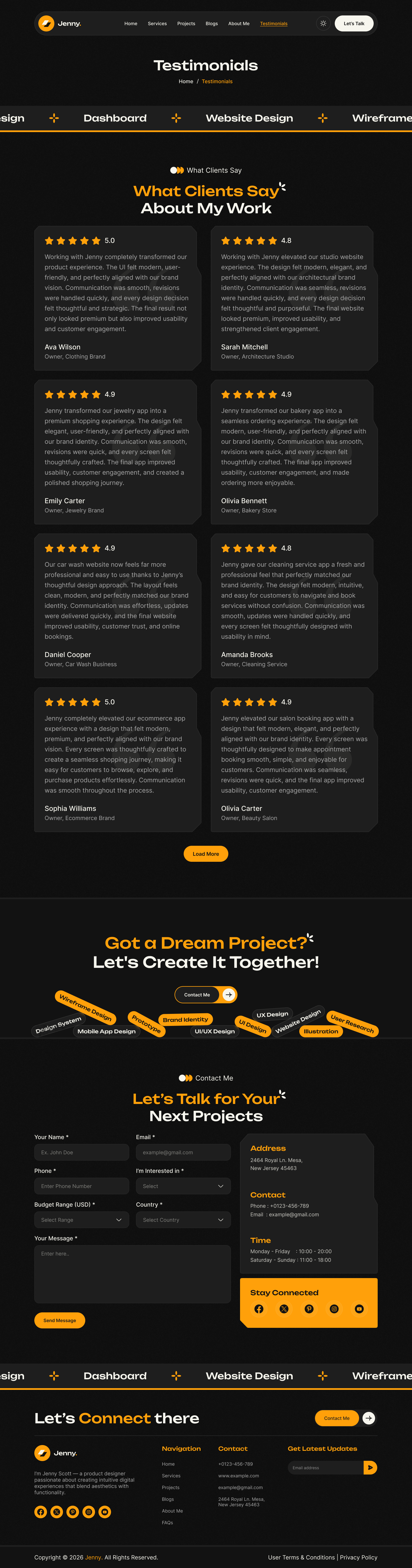 personal portfolio figma design