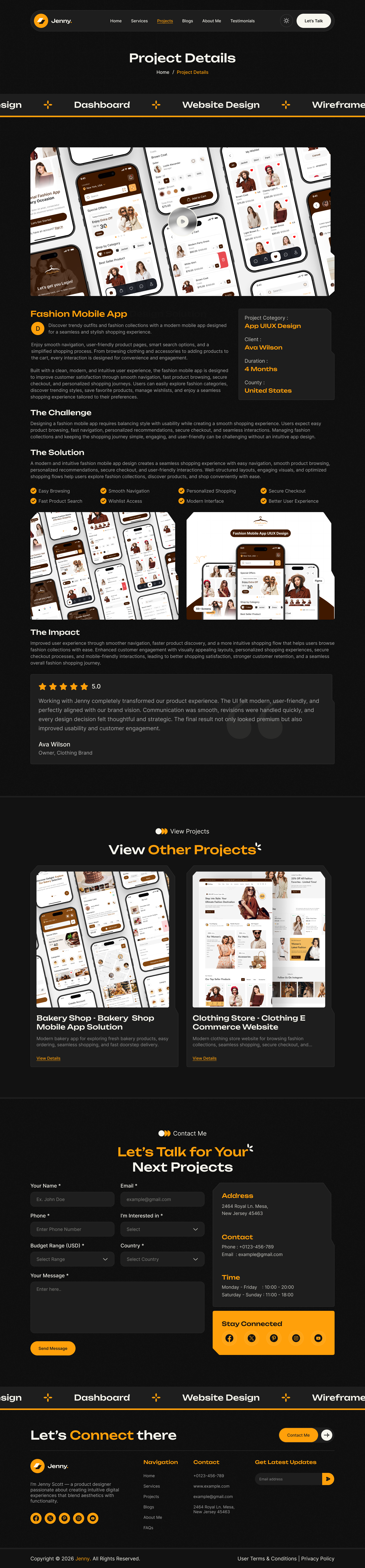 personal portfolio ui design