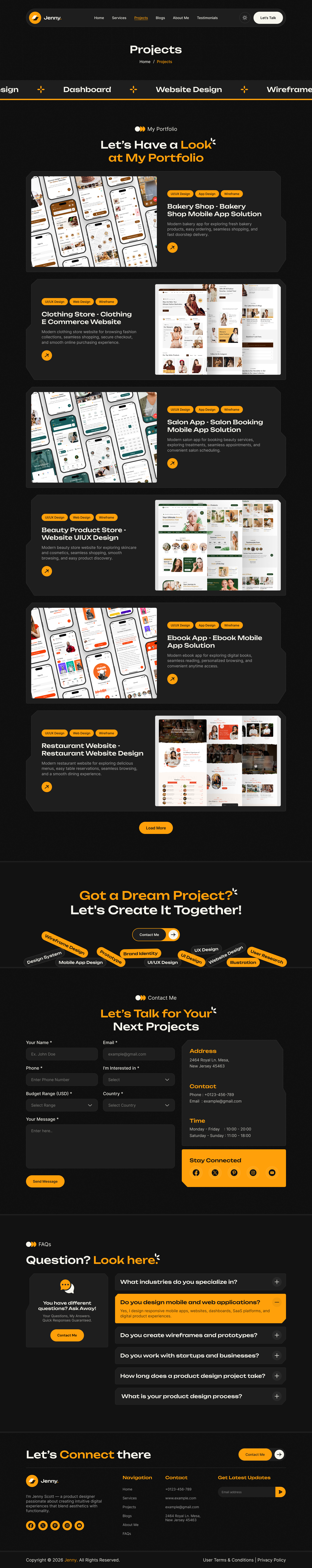 personal portfolio website design Figma