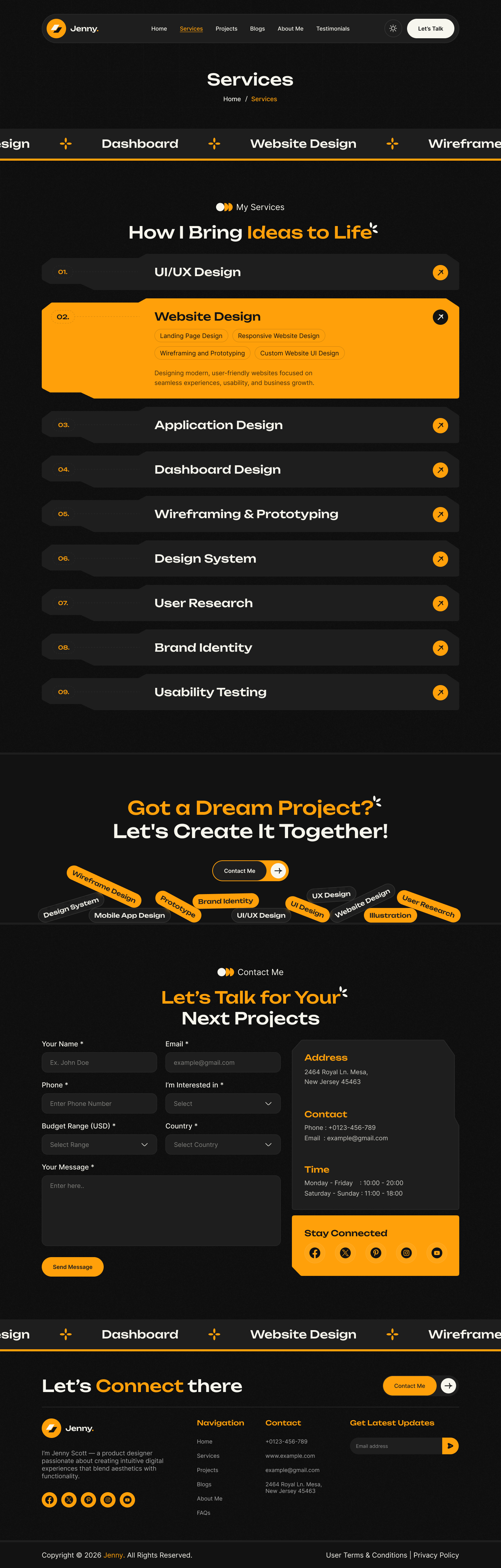 personal portfolio website design template