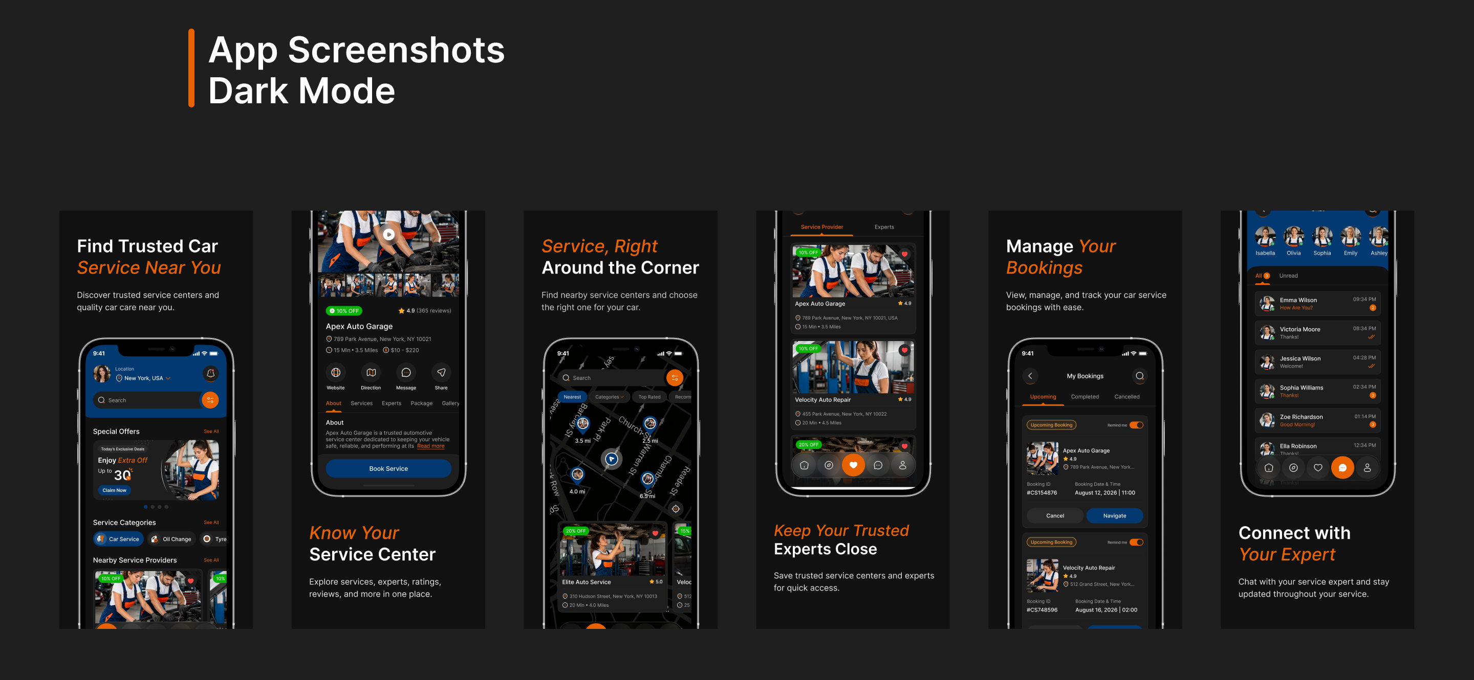 car repair service app ui