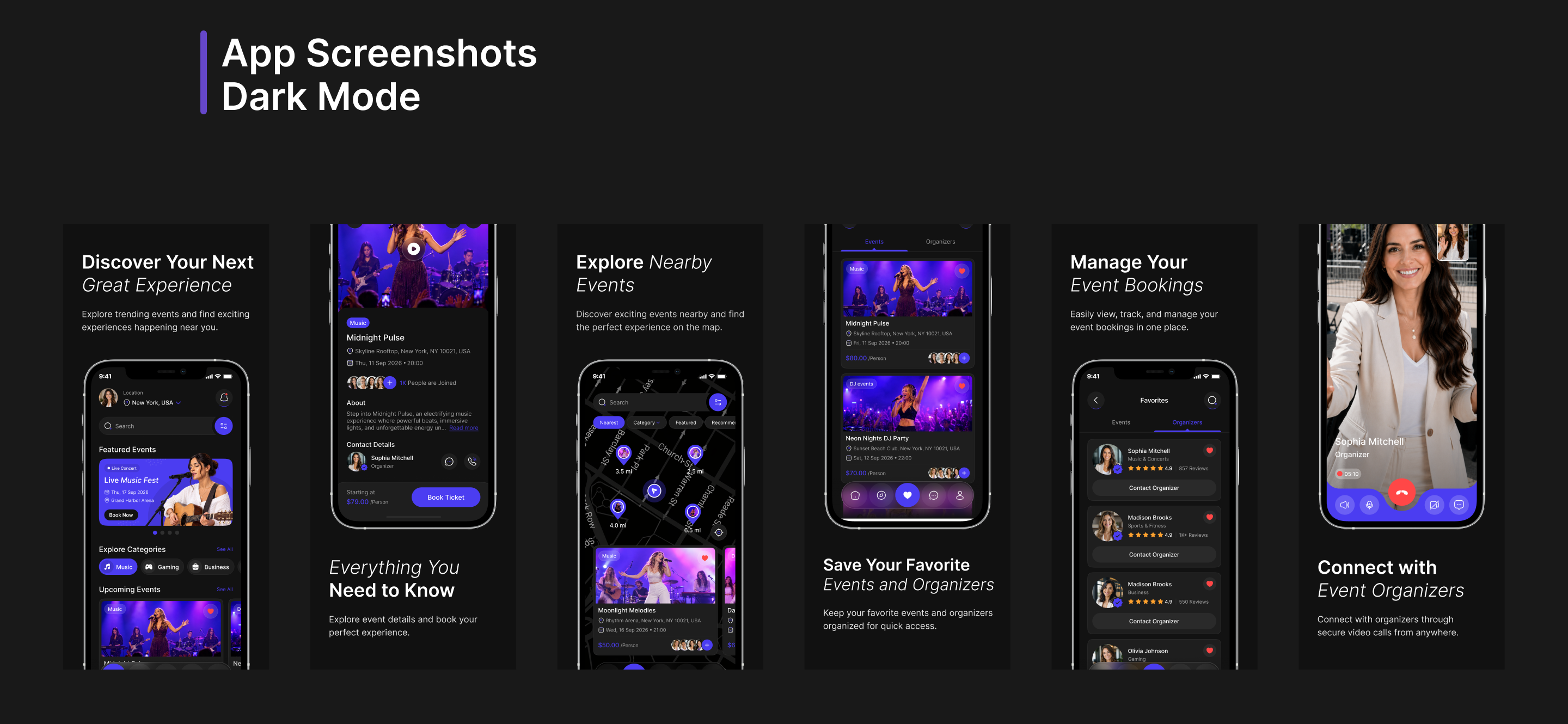 event booking app ui design