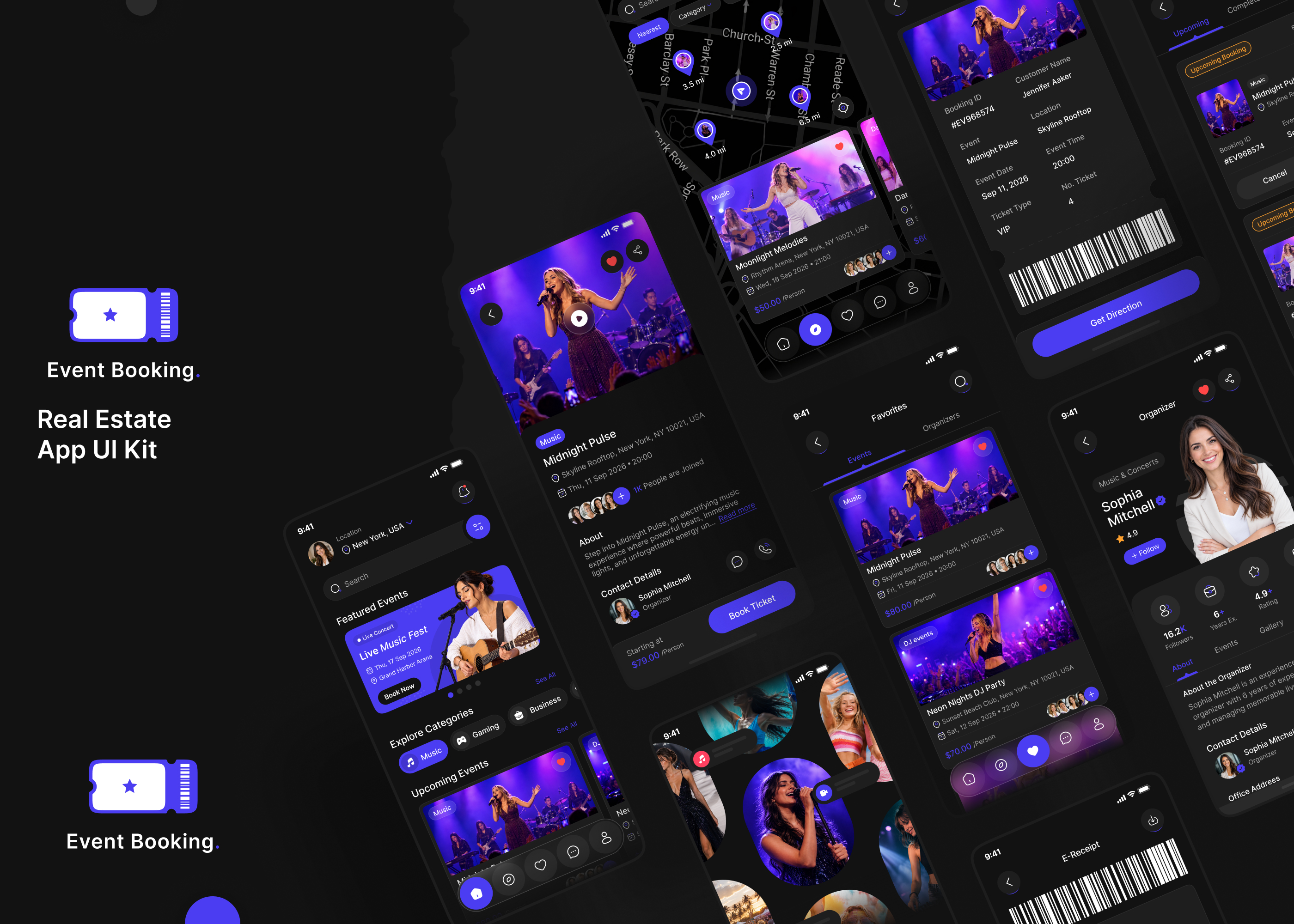 event booking mobile app ui design