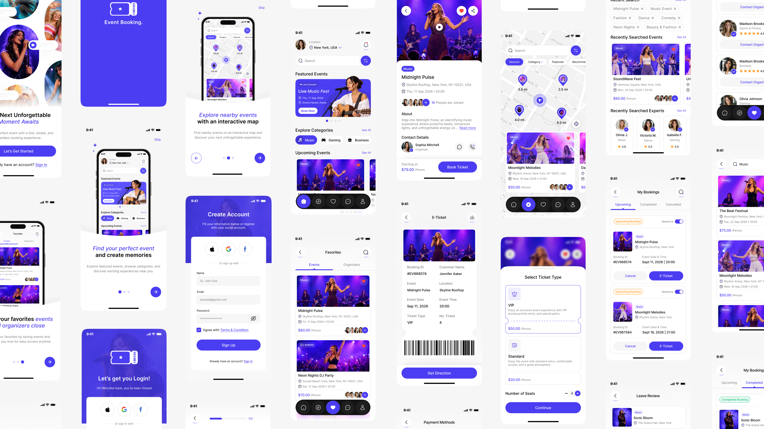 event booking app ui kit