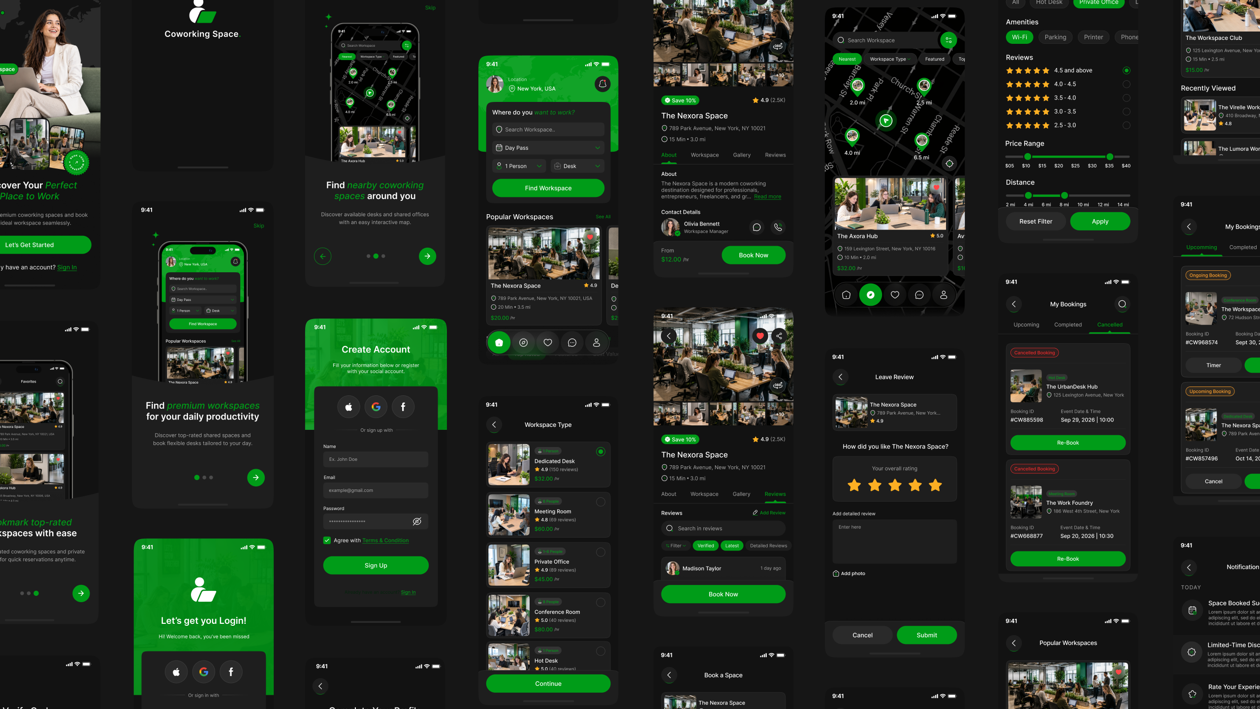 coworking space booking app design