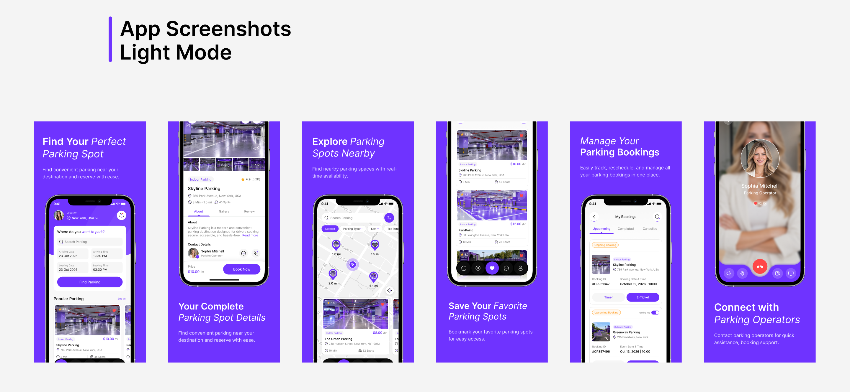 car parking spot app ui design
