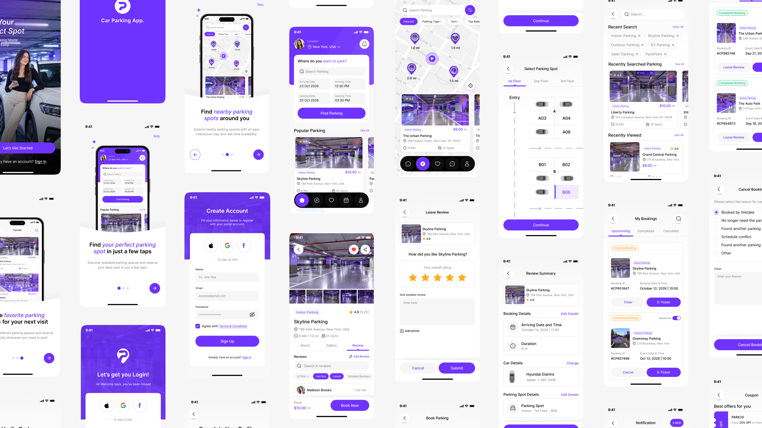 car parking app ui design