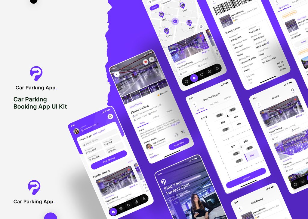 car parking spot booking ui design