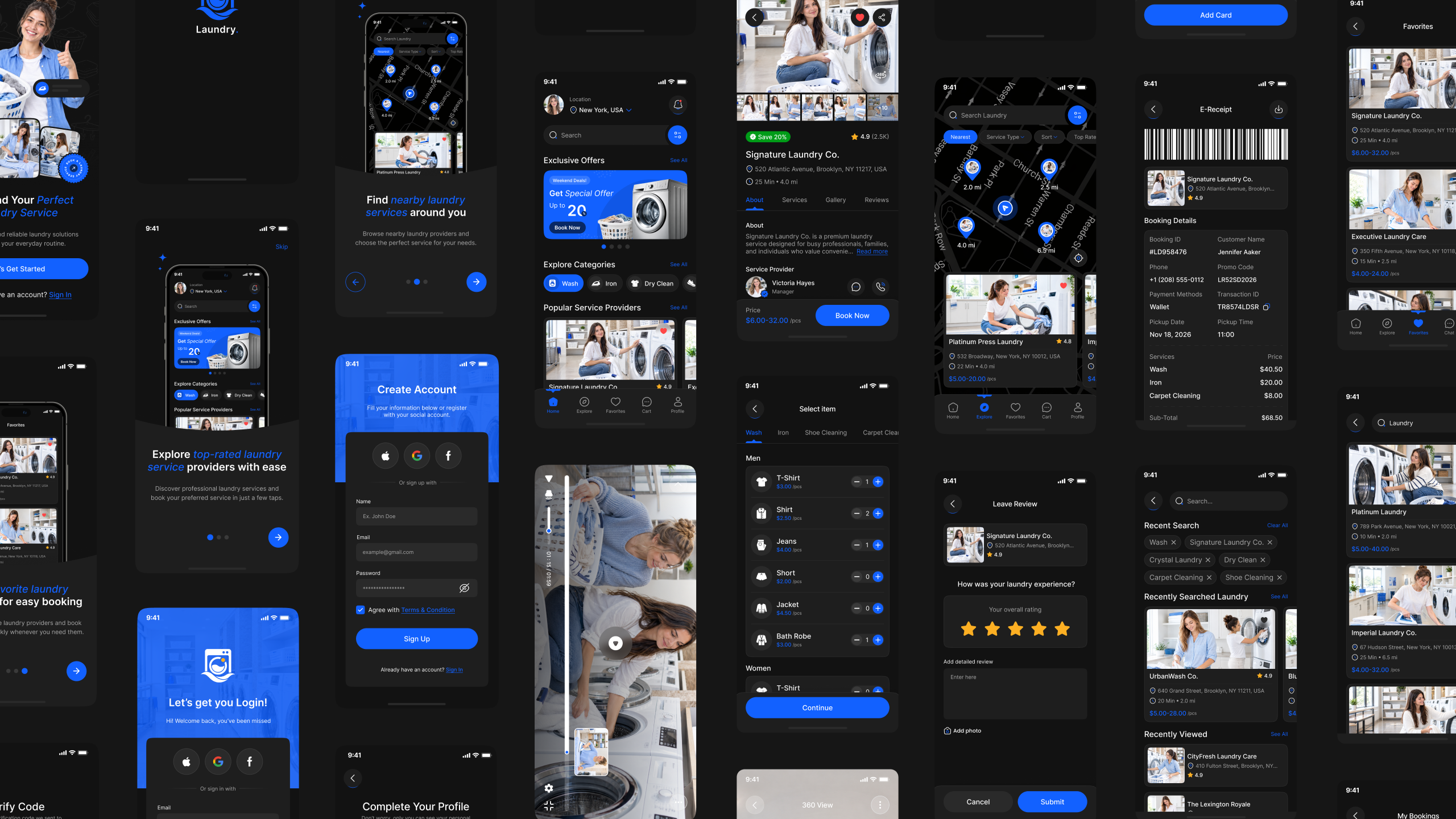 laundry app ui design
