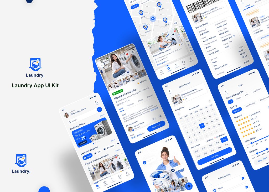 Laundry Service Booking Mobile App UIUX Design